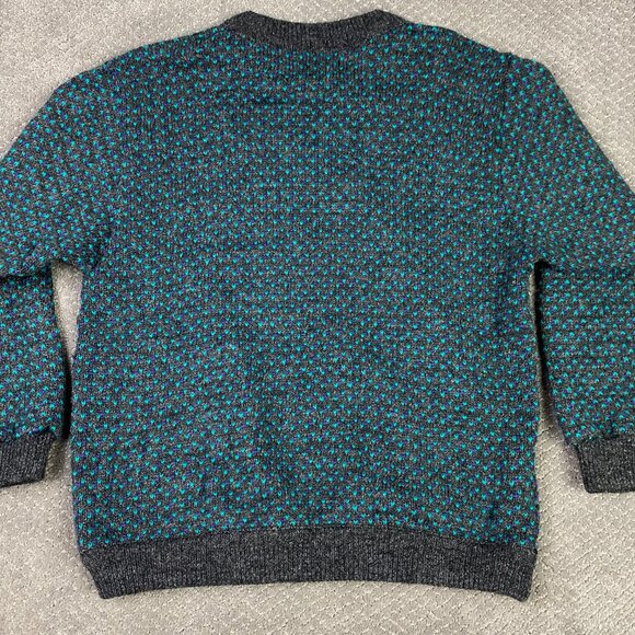 Vintage LL Bean Norway Sweater Women's XL Mens Medium Grey Green Purple Birdseye - Picture 3 of 11